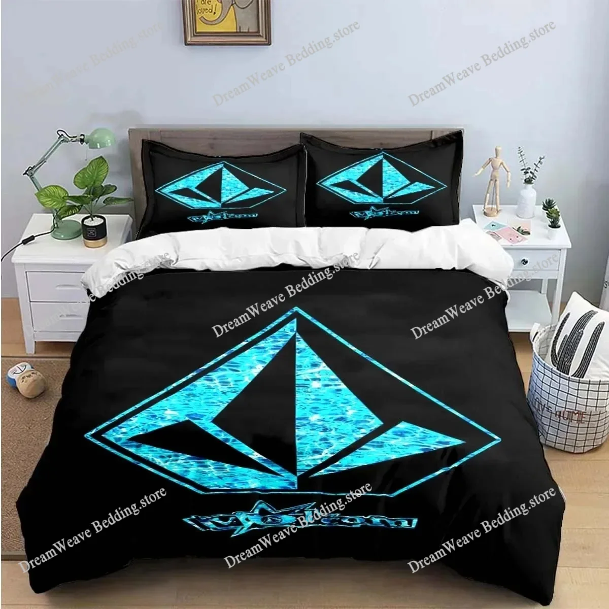 

Exquisite V-VOLCOM Print Bedding Sets Exquisite Bed Supplies Set Bed Comforter Set Luxury Gift Duvet Cover Set Luxury Gift