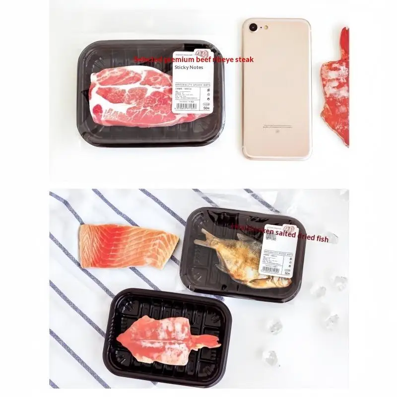 1 Juego de Notas Adhesivas Novedosas, Bloc de Notas Creativo con Diseño de Comida, Material Escolar para Estudiantes, Suministros de Oficina Lindos