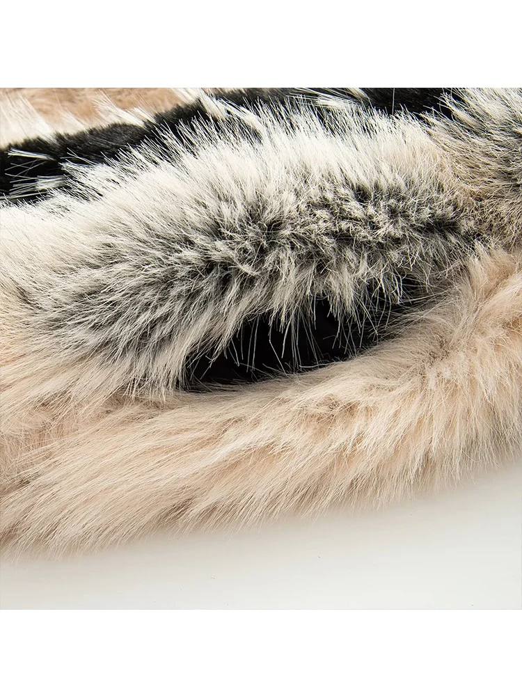 TFMLN Women Winter Multicolor Faux Fur Coat New Casual Elegant Long Sleeves Streetwear Thick Warm Short Jacket With Pockets