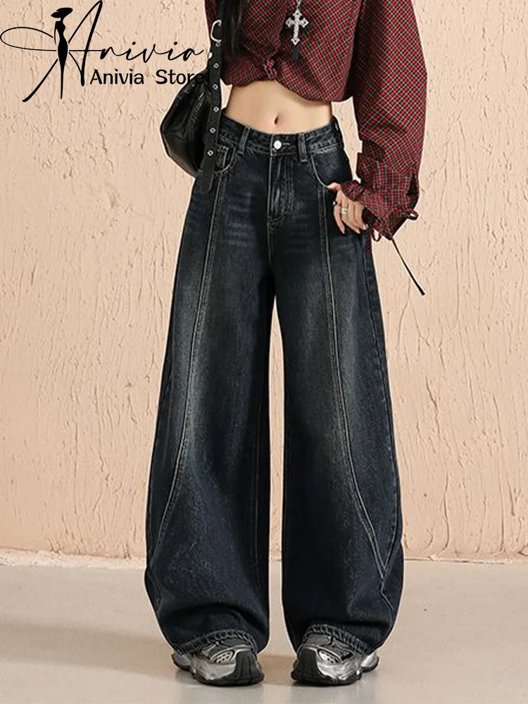 

Женские серые джинсы Y2k, мешковатые эстетические винтажные брюки 90-х годов, уличная одежда в стиле Харадзюку, джинсовые брюки в стиле эмо 2000-х годов, одежда