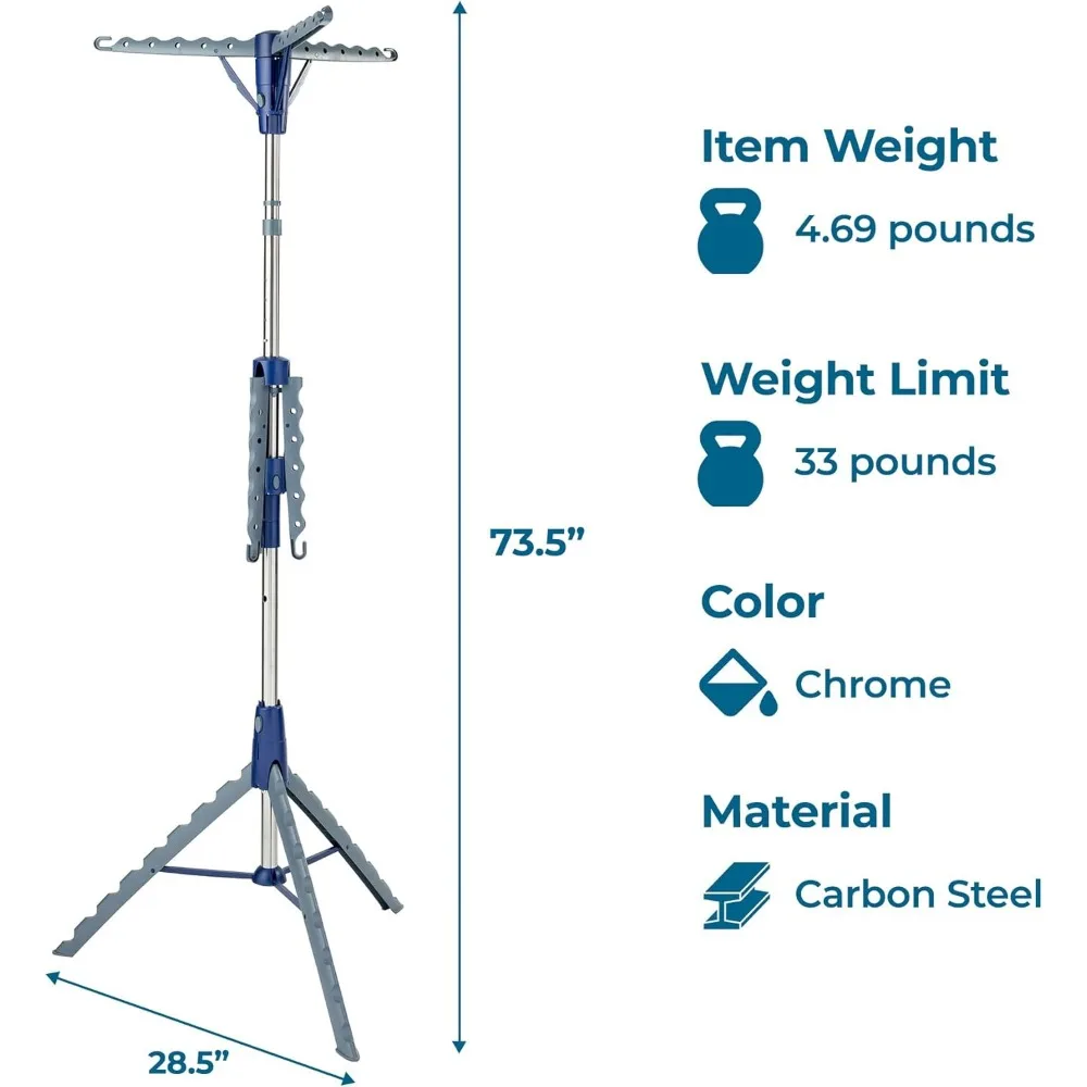 رف تجفيف الغسيل المحمول القابل للطي بطبقتين - مجفف ملابس موفر للمساحة للاستخدام الداخلي والخارجي