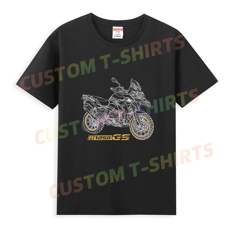 2024 Men T Shirt Casual GS 1250 R 1250 GS Black Motorcycle T-shirt Graphic Oversized Comfortable Streetwear S-3XL Cool Tee