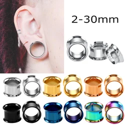 Extenseur d'oreille en acier inoxydable, 2mm-30mm, 2 pièces/lot, tunnels et bouchons, boucles d'oreilles, vis arrière, dilatations, bijoux de corps