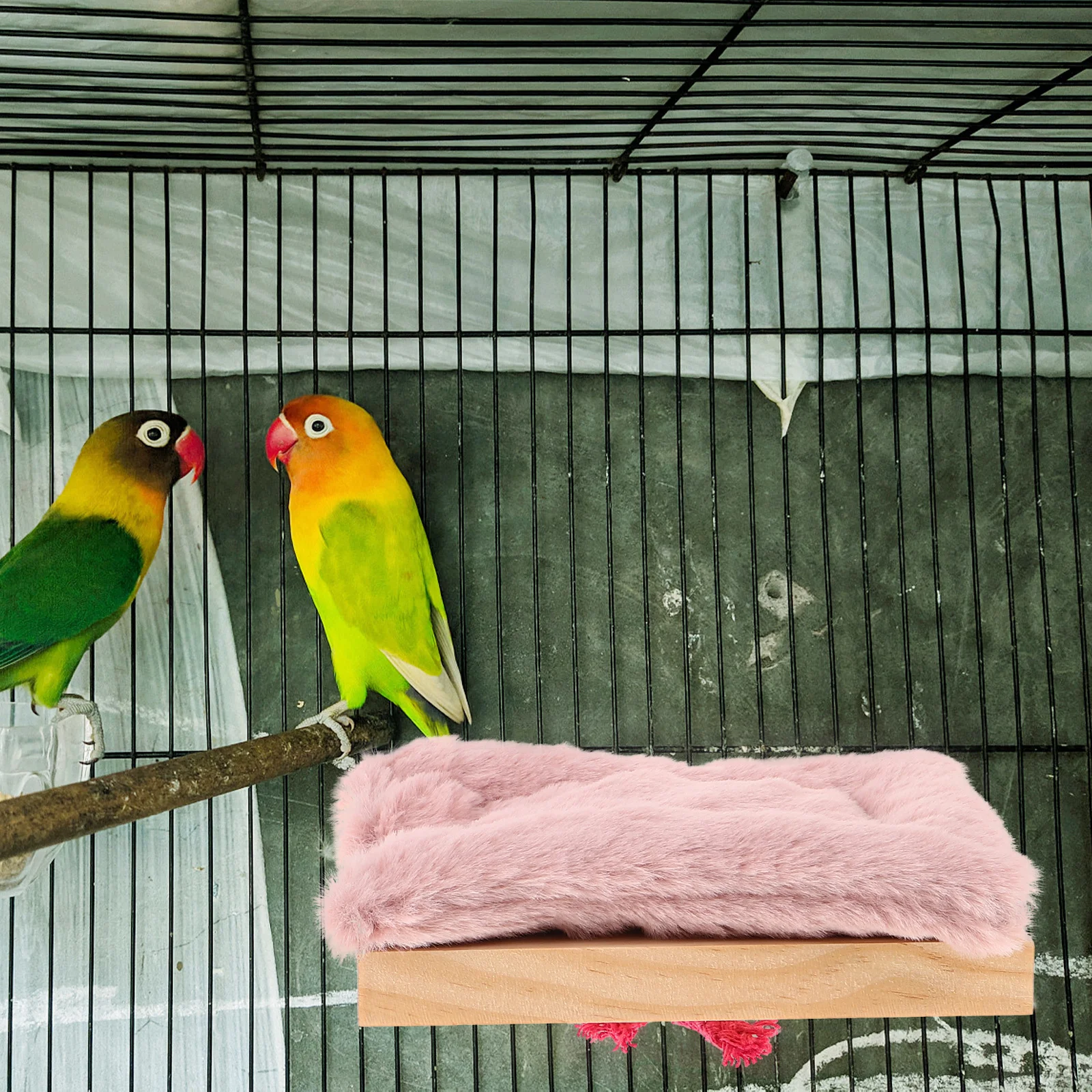 

2Pcs Bird Perches Parrot Platform with Warm Cushion Padded Stand for Cage Interactive Playground for Parakeets Hamsters