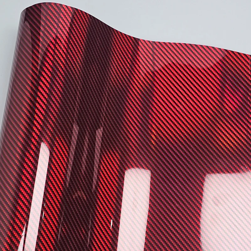 Automotive Sticker for Car High Gloss Colorful Laser Red Carbon Fiber Wrap Vinyl Car Body Films Decals for Vehicle Film Wrapping