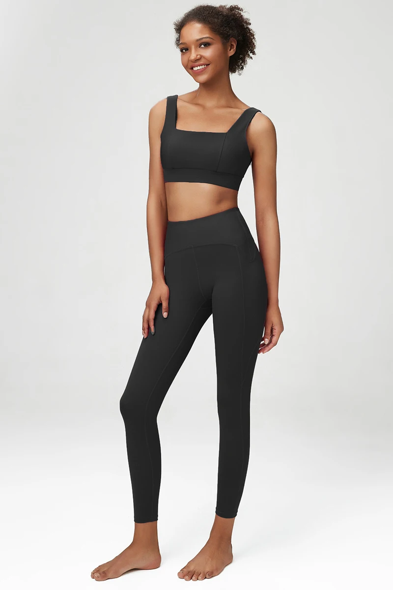 2/3 stück Fitness Yoga Set Frauen Einfarbig Stretch Sportlich Anzug Sexy Bh Zipper Jacke Hohe Taille Leggings Weibliche Sportswear – Detail 14
