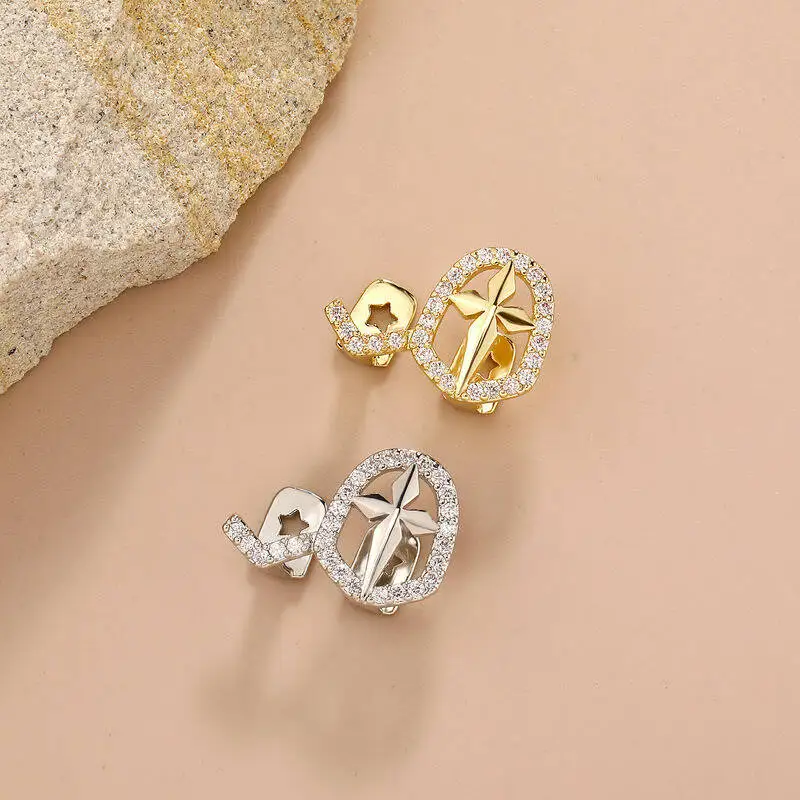 Fashion Personalized Cross Double Hollow Full Diamond Hip Hop Men S Fashion Es High Quality Cross Border Accessories