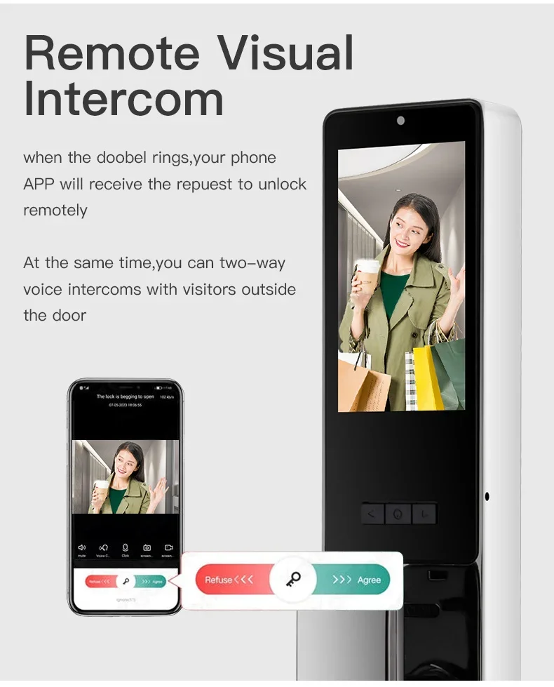 003 Glomarket Automatic Safety Intelligent Fingerprint Key Digital Smart Lock Wifi Usmart Go Face Recognition Smart Lock