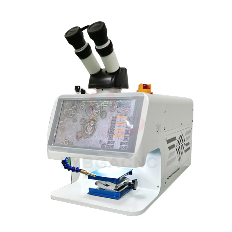 Saldatrice a punti per gioielli Touch screen laser ND YAG 60W 100W 150W 200W MINI Saldatura laser con sistema di controllo CCD Microscop