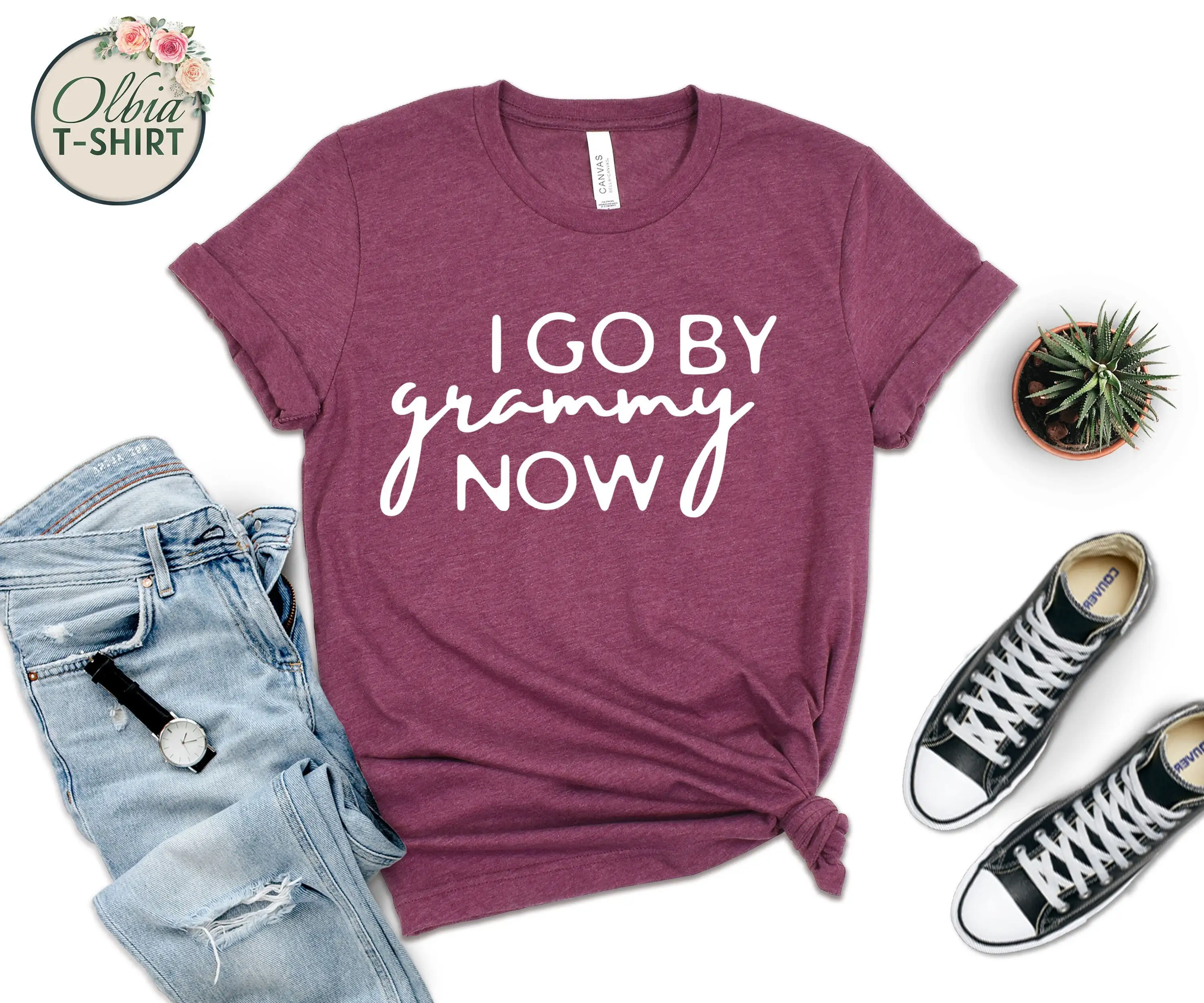 I Go By Grammy Now T Shirt Grandma Pregnancy Announcement Reveal Funny Mother'S Day Idea