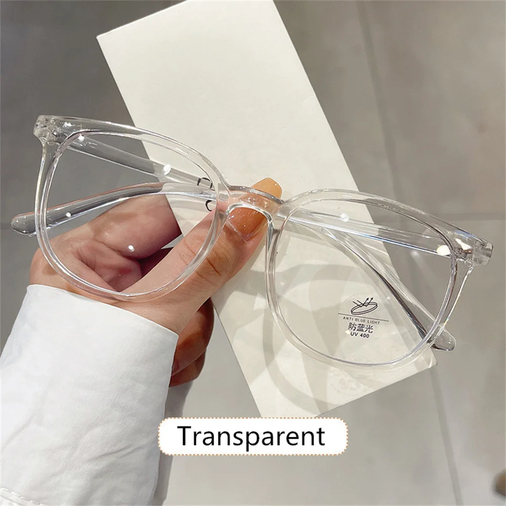 Fashion Anti-blue Light Glasses for Men Women Casual Retro Ultra-light Transparent Big Frame Computer Reading Flat Glasses