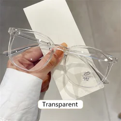 Fashion Anti-blue Light Glasses for Men Women Casual Retro Ultra-light Transparent Big Frame Computer Reading Flat Glasses