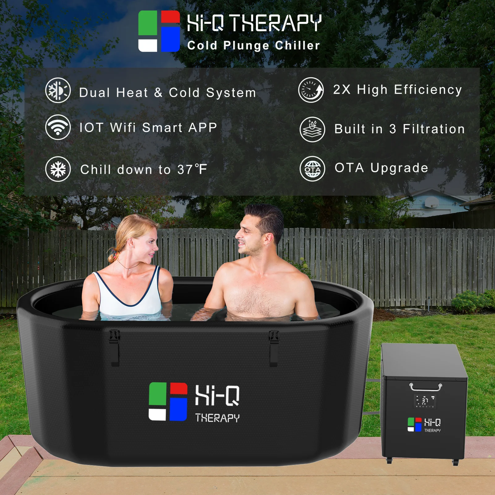 Cold Plunge Chiller With Filter Ice Bath Tub Water Cooling System 1.5HP Pump Outdoor Indoor Fitness Use Sports Water Control
