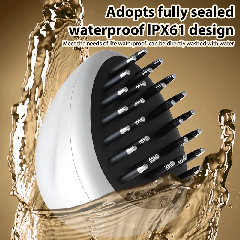 Microcurrent Head Scalp Massager 3 Gear Adjust Red Light Massage Heads Anti Hair Loss Deep Tissue Hair Growth for Cat Pet Claw