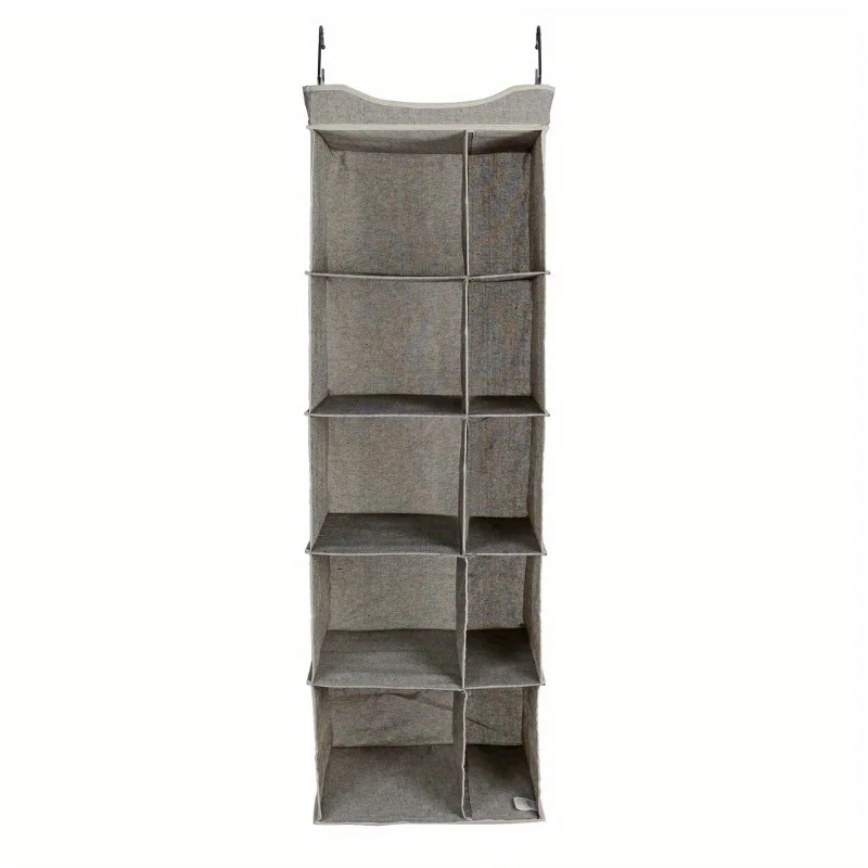 (2팩) 10칸 걸이식 옷장 정리함, 패브릭, 16"W x 12"D x 48"H