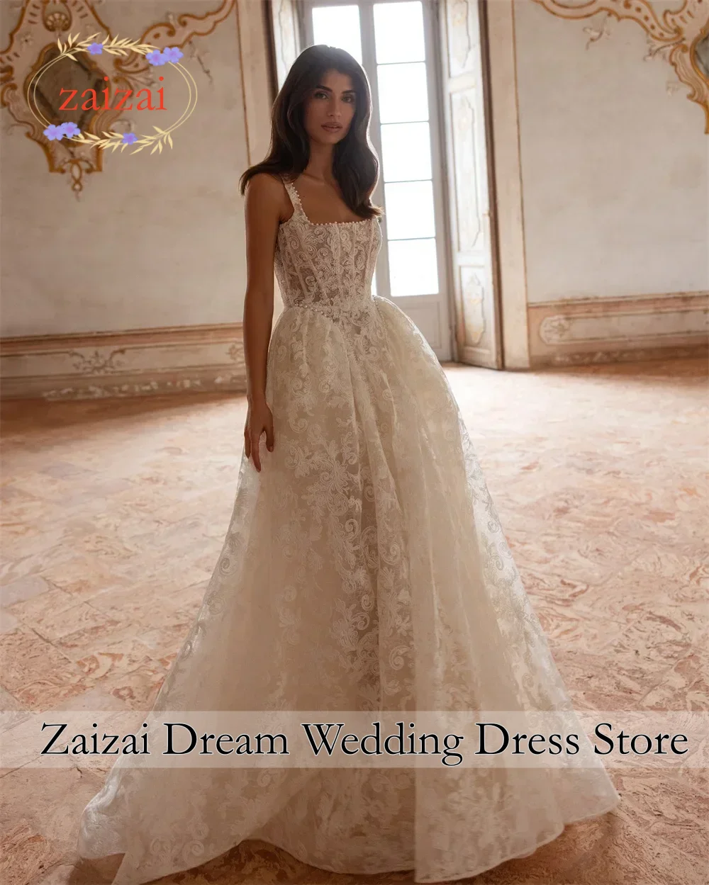 Customized  Exquisite Wedding Dresses A Line Gorgeous Bridal Gowns Sleeveless Backless Robes Princess Pretty Vestidos De Novia