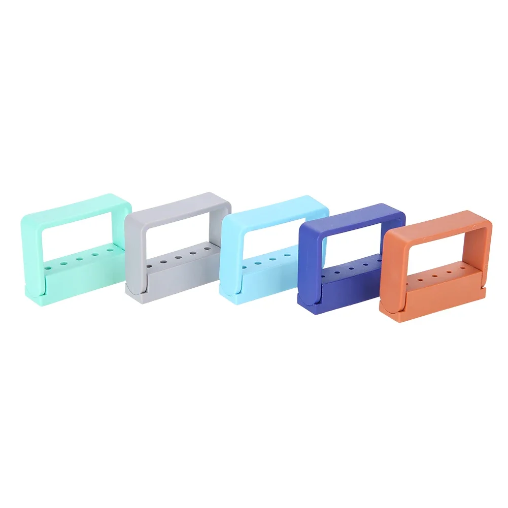 5 Holes Dentist Endo File Drill Stand Holder Dispenser 4Pcs Oral Endodontic Root Canal Polish Burs Endo Organizer Box Dentistry