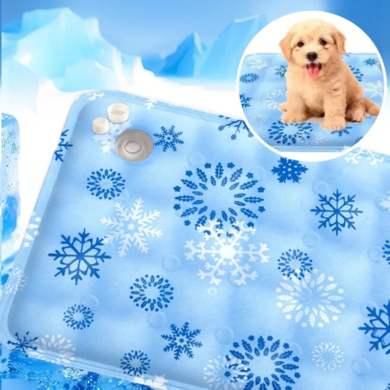 

Portable Pet Cooling Mat Ice Gel Self Added Water Durable Dog Cat Summer Sleeping Pad Ice Cushion Cooling Pad for Small Big Dogs