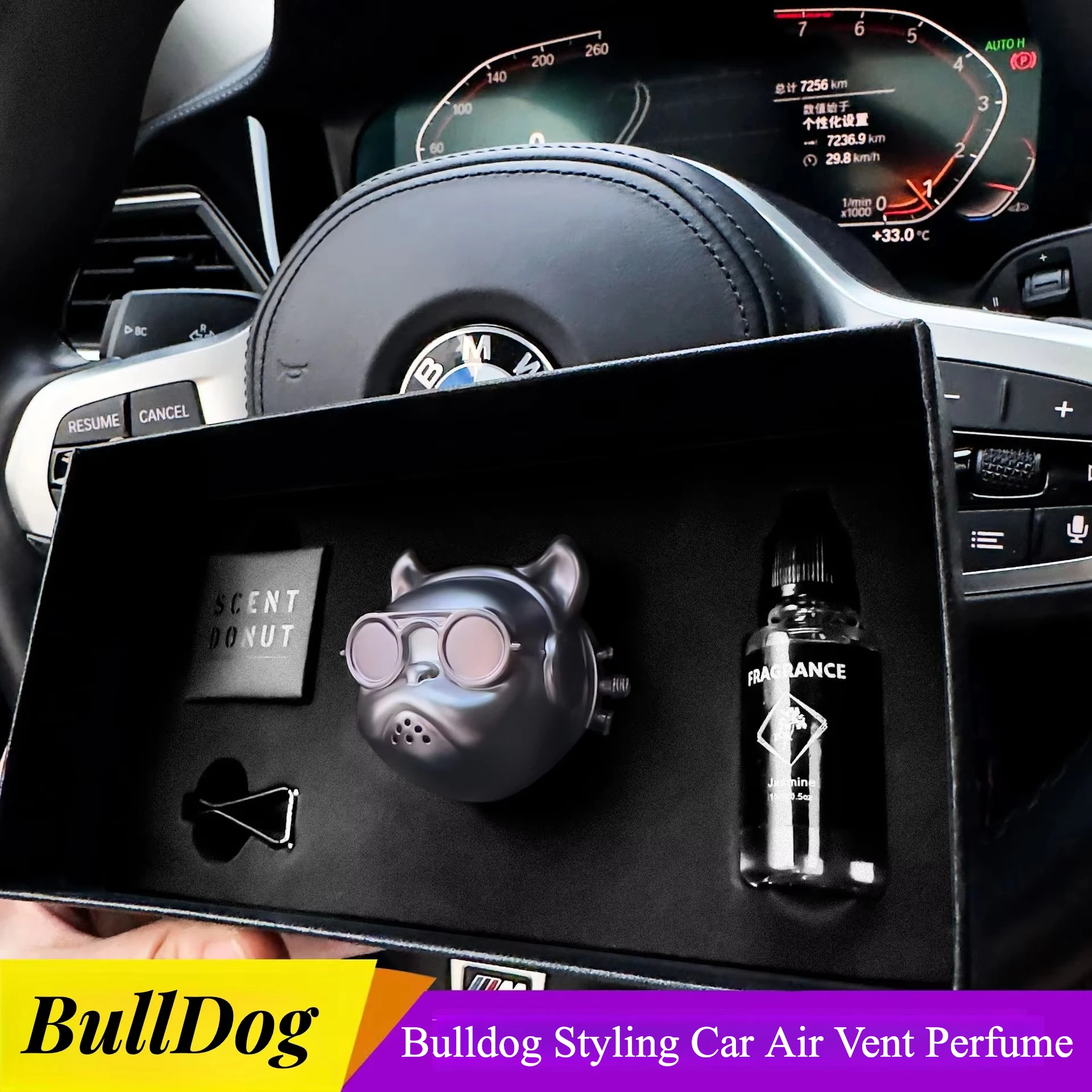 

Cool Bulldog Styling Car Air Vent Perfume – Personality & Exquisite Interior Decoration,Long-Lasting Car Air Freshener
