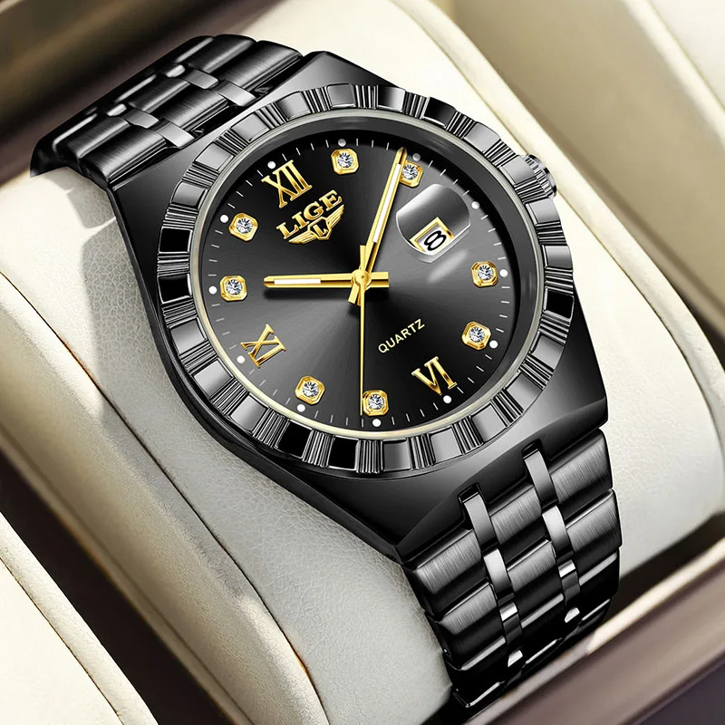 

LIGE спортивные часы для мужчин, водонепроницаемые светящиеся мужские часы из нержавеющей стали, новые роскошные модные кварцевые наручные часы для мужчин Reloj Hombre