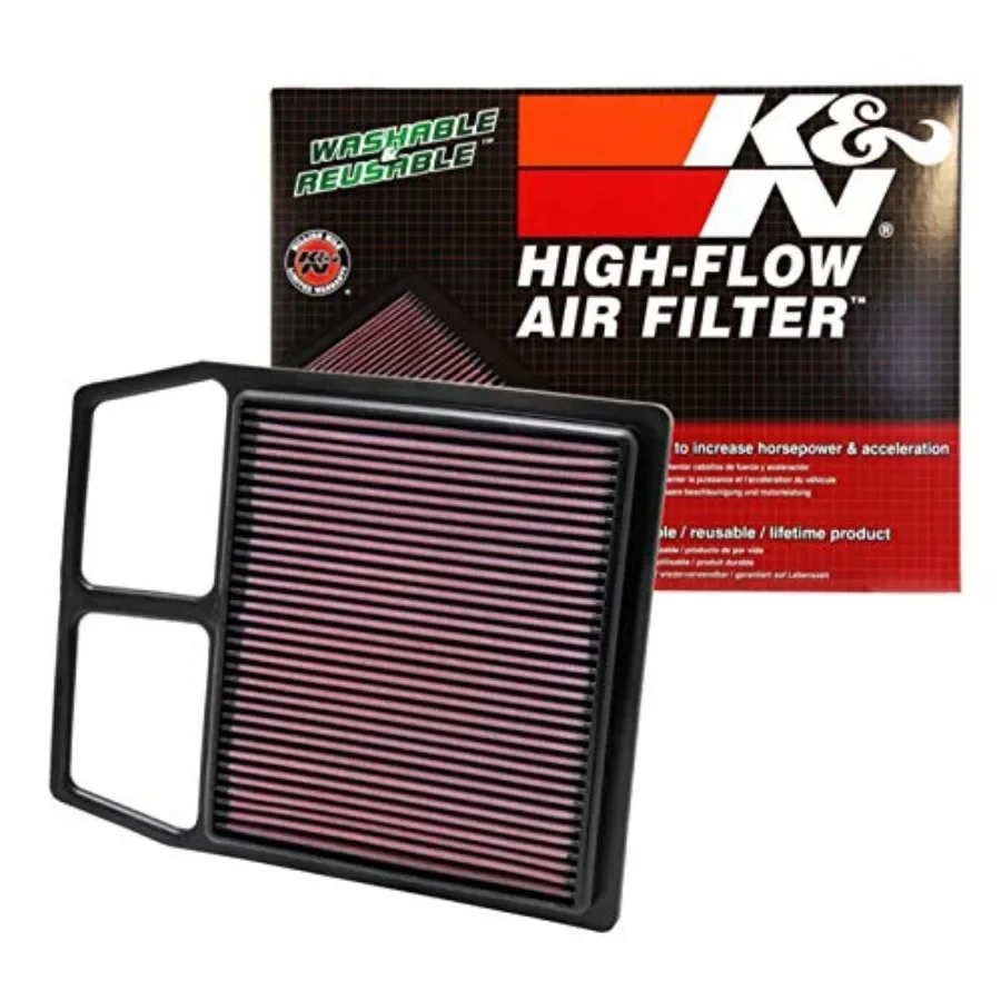 

HighFlow Original Lifetime Engine Air Filter for Enhanced Performance: Boosts Power and Acceleration Washable Design with Premi
