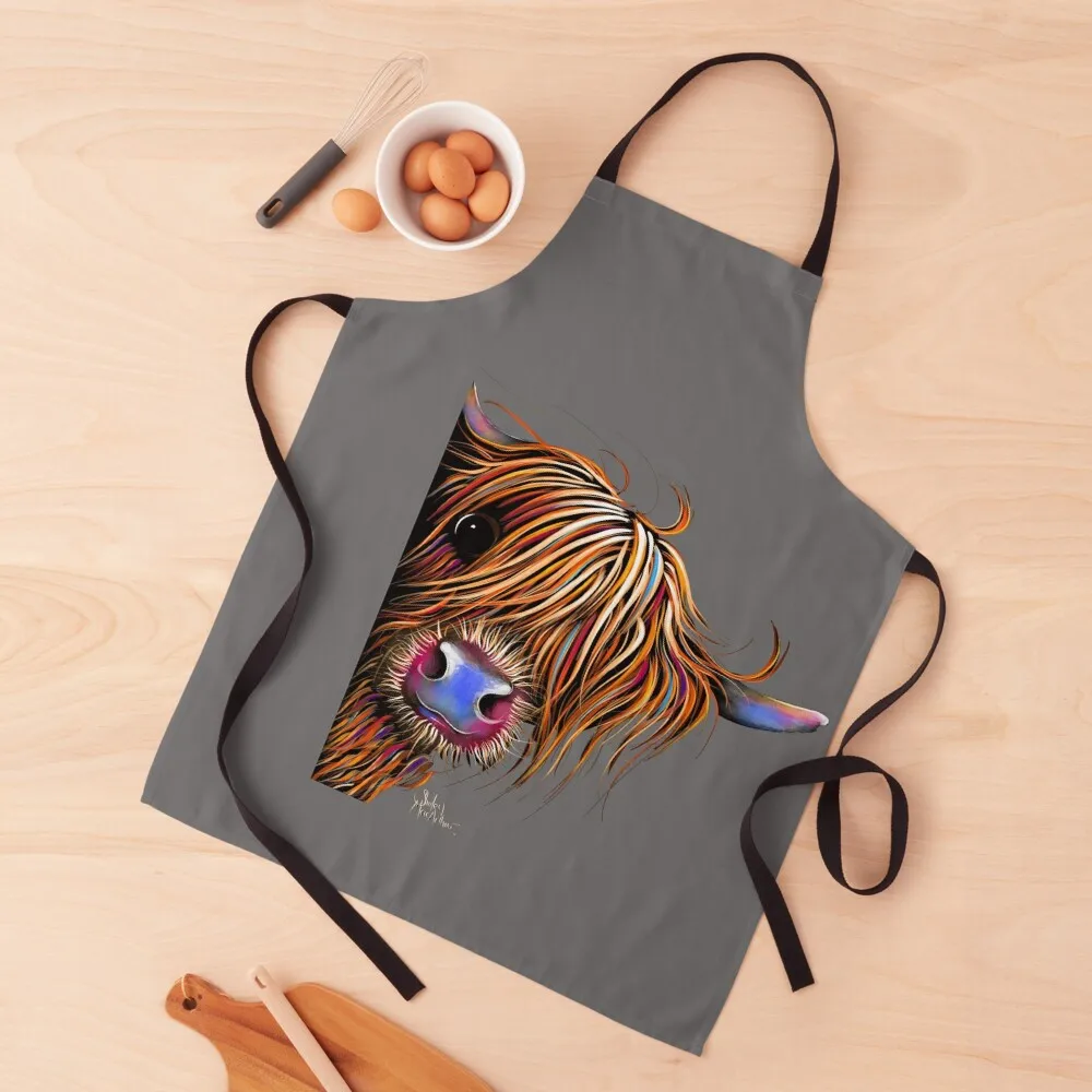 

HiGHLaND CoW PRiNT SCoTTiSH ' SuGaR LuMP oN GReY ‘ BY SHiRLeY MacARTHuR Apron Kitchen For Man kitchen clothes for men Apron