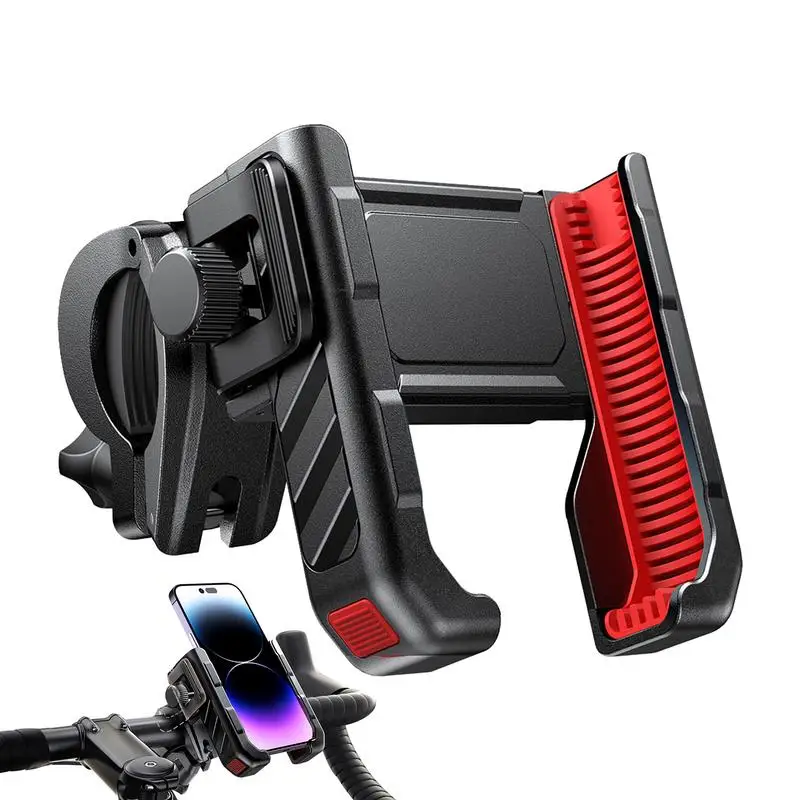 

Handlebar Clamp Phone Mount Camera Friendly Bike Cell Phone Holder Secure Riding Accessories For Bicycles & Motorcycles Fits 4.7