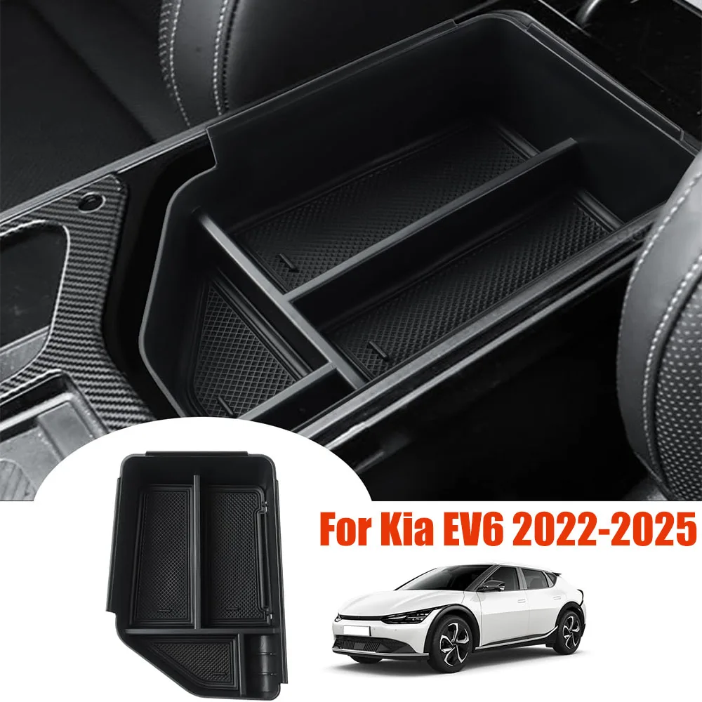 

Autorder Center Console Organizer for 2022 2023 2024 2025 Kia EV6 Accessories Armrest Storage Box Secondary Insert Tray with Ant
