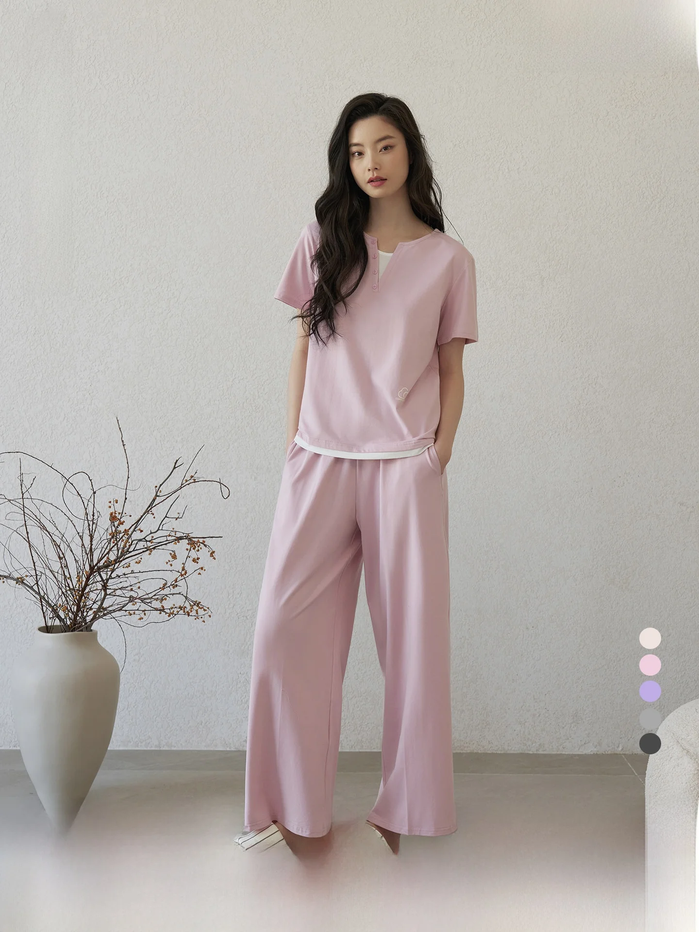 darley-pure-cotton-soft-short-sleeve-sleepwear-women-summer-new-round-neck-couple-home-clothes-thin-set-casual-loose-fit