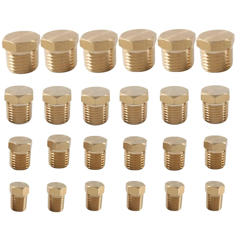 

Прочные 24- шт. аксессуары для заглушек с шестигранной трубкой для автомобильной масляной трубы, латунь NTP, заглушка с внутренней резьбой 1/8 1/4 3/8 1/2