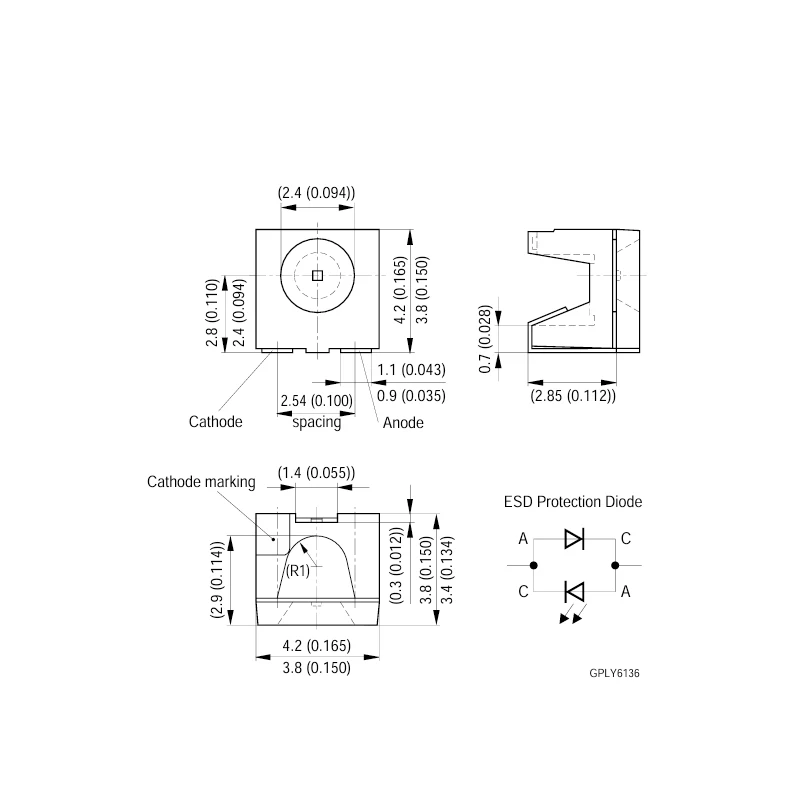 Picture 3: SMD4040 White 5600K Side-emitting Leds 80CRI for Backlighting Emergency Lighting  Signal and Symbol Luminaire