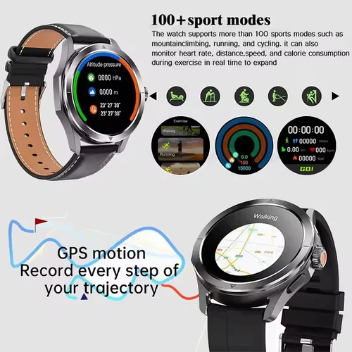 Imagen 2 del producto 2025 nuevo S4 Ultra deportes al aire libre reloj inteligente hombres pantalla AMOLED NFC GPS brújula ritmo cardíaco impermeable Bluetooth llamada SmartWatch