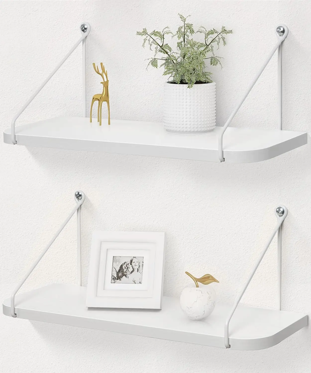 

White Shelves for Wall, Floating Shelf Bathroom, Wall Mounted Shelves for Bedroom Living Room, Over Toilet Storage Disp