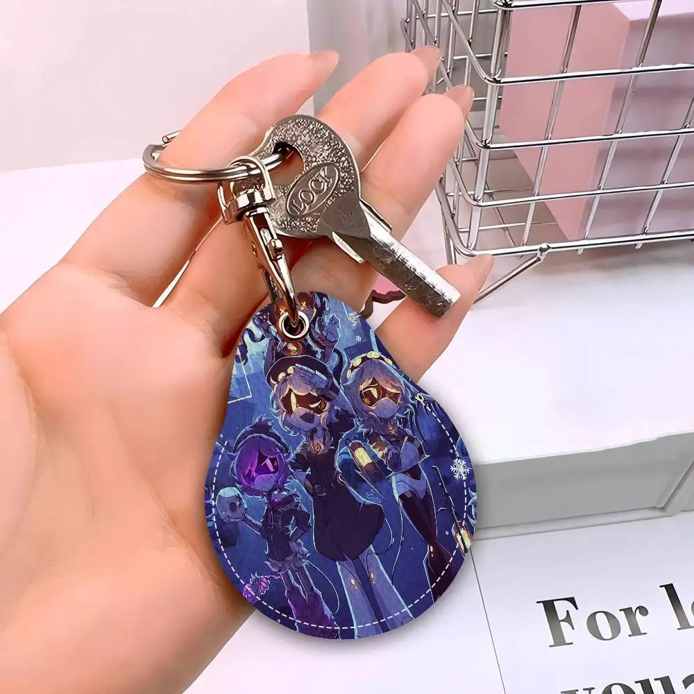 M-Murder Drones Adorable Teardrop Acc Control Card Protector Bus Keychain Elevator Card Holder Student PU Material