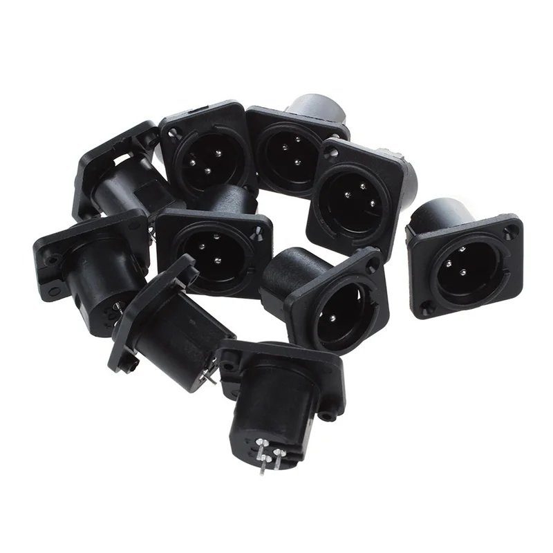

A63K-XLR Male Plug Straight Terminal Panel Mounted Connector 50 Pieces