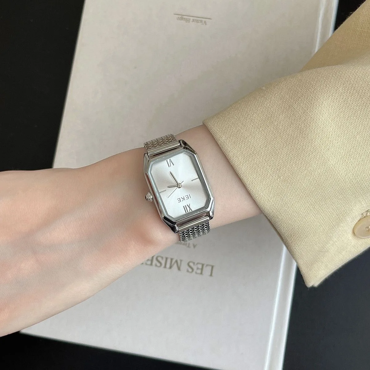 Women Quartz Watch Luxury Rectangle Dial Reloj Vintage Simple New Clock Ladies Stainless Steel Orologio Gold Sliver Wristwatch