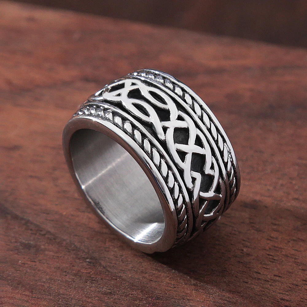 Nordic Klassische Celtics Spirale Knoten Ring Für Männer Frauen 316L Edelstahl Viking Amulett Ringe Finger Schmuck Charme Party Geschenke