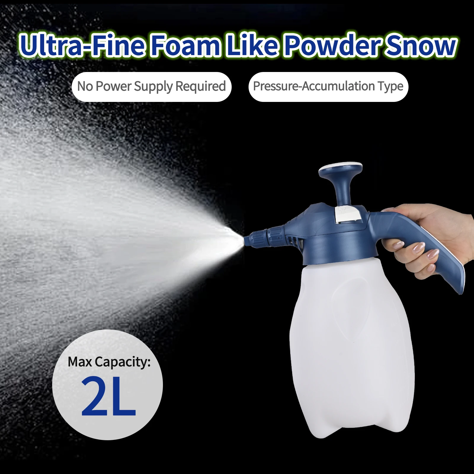 BEAR FORCE Foam Pump Blaster (68oz/2L) Multi-Purpose Hand Pump Foam Sprayer with Dual Adjustable Nozzles Perfect for Car Washing
