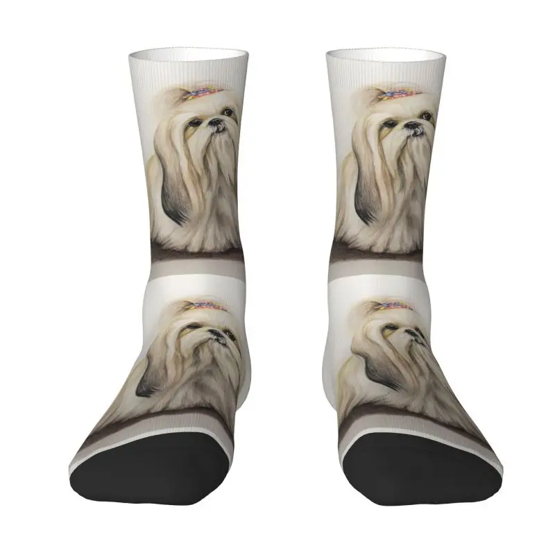 

Fashion Mens Cute Shih Tzu Puppy Dress Socks Unisex Breathbale Warm 3D Print Dog Animal Crew Socks