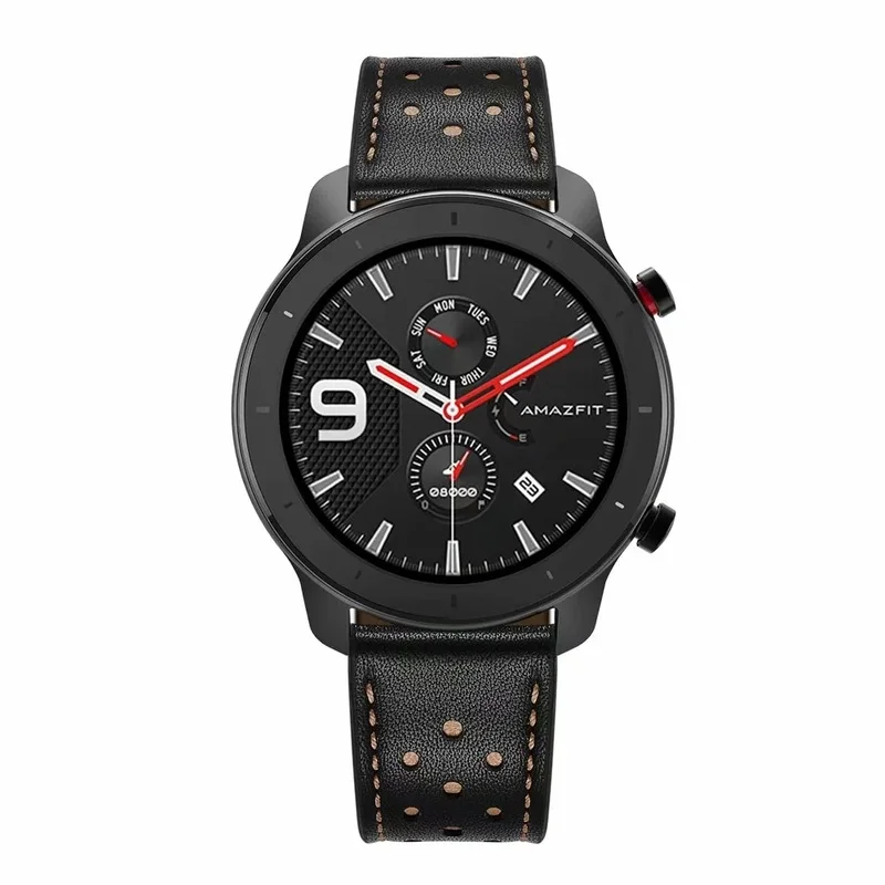 Breathable Genuine Leather Strap for Huami Amazfit GTS/GTR 42MM/47MM /Bip S Smart Watch Accessories Replacement Watch Band
