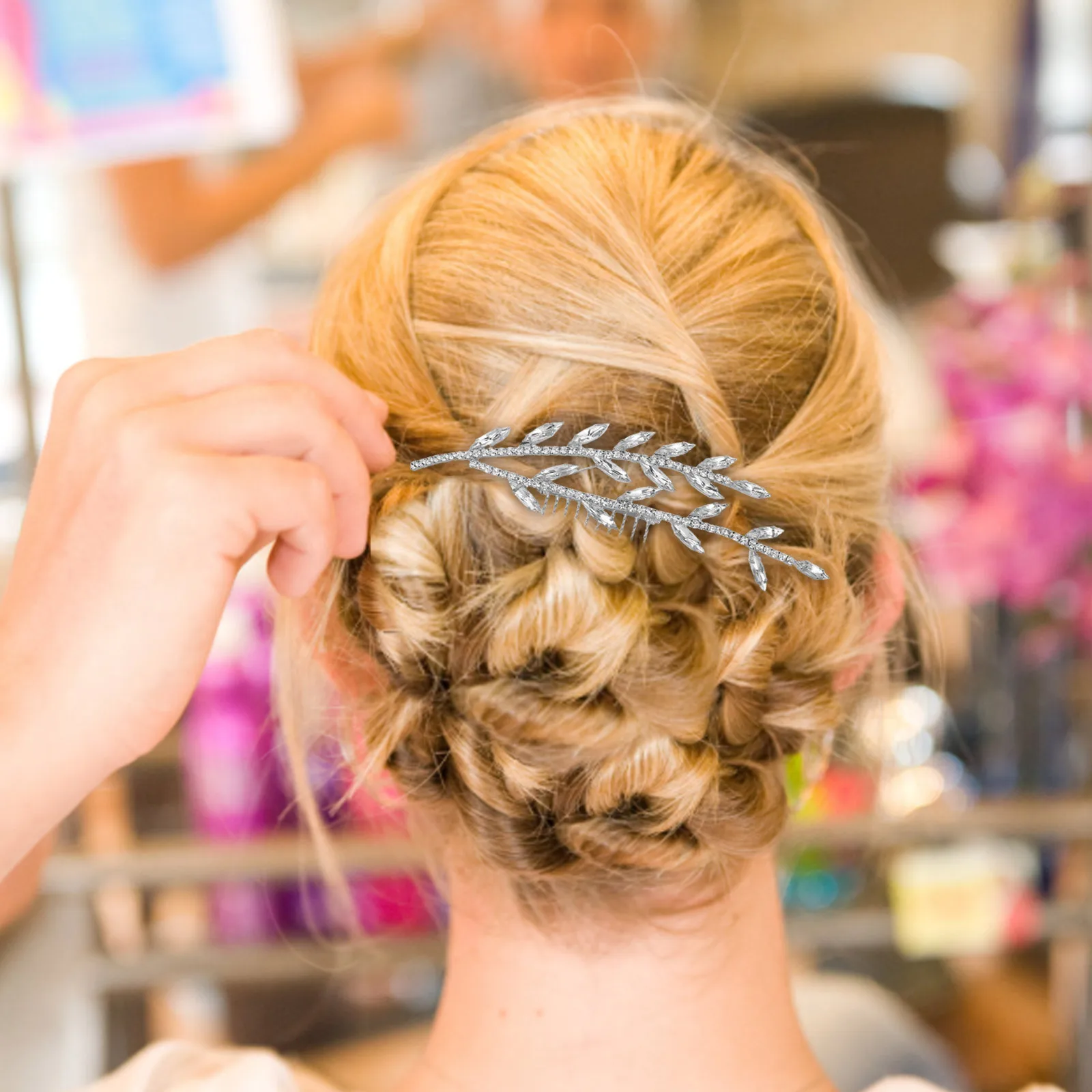 

Crystal Bridal Wedding Hair Comb - Shimmering Rhinestone Bride Headpiece - Elegant Hair Accessories for Women Updos Special