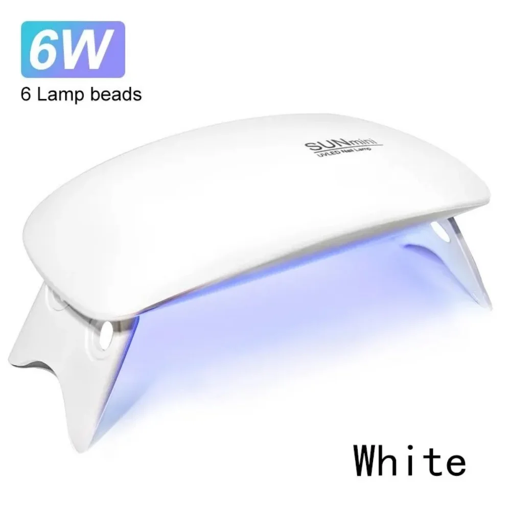 6W Foldable UV LED Nail Lamp Portable USB Gel Nail Polish Dryer Quick‑Curing Manicure Light Professional Nail Art Curing Lamp