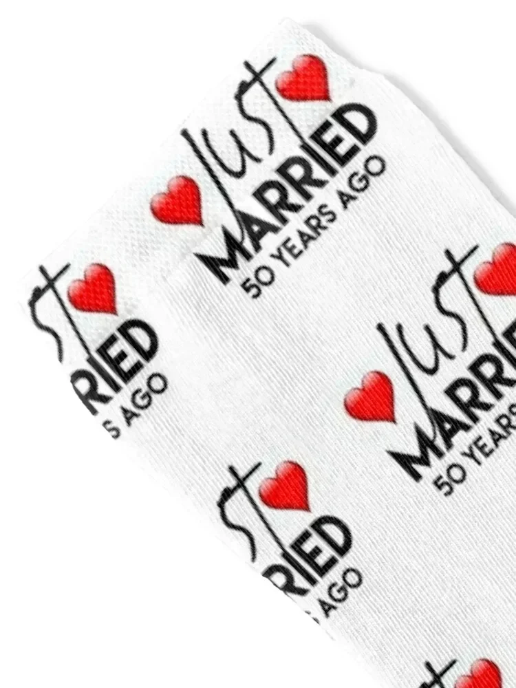 just married 50 years ago Gift For Mothers Socks cotton halloween Soccer Rugby Man Socks Women's