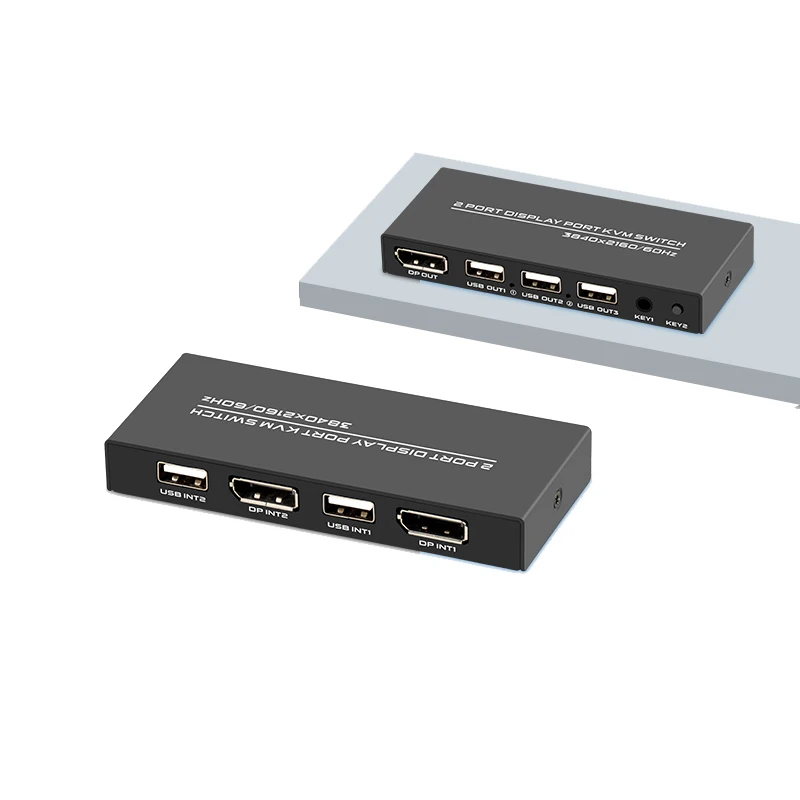 2 Port Displayport Kvm-switch Hd 2 In 1 Out Dp Switch 2 Stuks Delen Een Set Van Toetsenbord Muis monitor Usb Printer U Disk Sharer