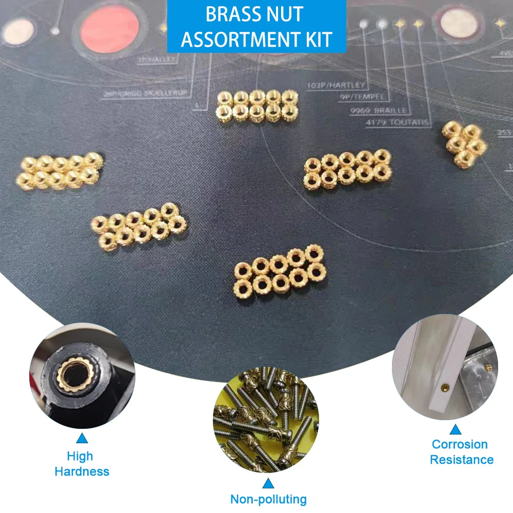 M2 M2.5 M3 M4 Brass Insert Nut Set Assortment  Heat Threaded Knurling Double Twill Iinjection  Embed Accessories For 3D Printer