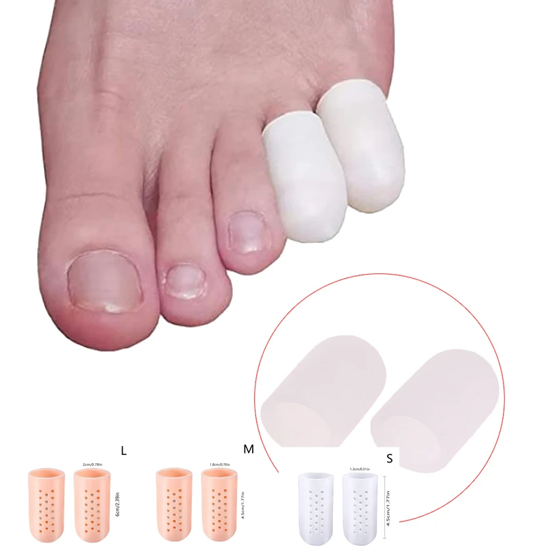 2 szt. Żel silikonowy mały palec u nogi Tube odciski pęcherze korektor Pinkie Protector żel zespół cieśni kanału nadgarstka palec u nogi żelowy rękaw