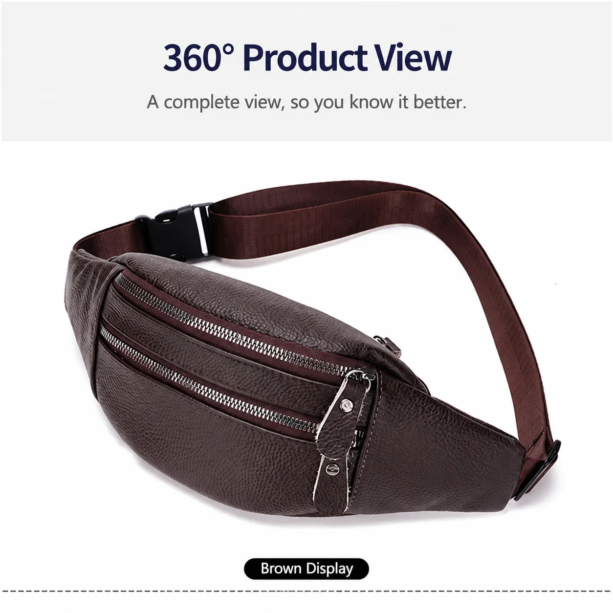 Men'S Crossbody Bag Large Capacity Chest Bag Fanny Pack Versatile Men'S Waist Pack For Casual Shopping Men Phone Storage