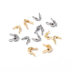 50pcs Stainless Steel Connector Clasp Fitting Ball Chain Calotte End Crimps Beads Bracelets Connector for Diy Jewelry Making