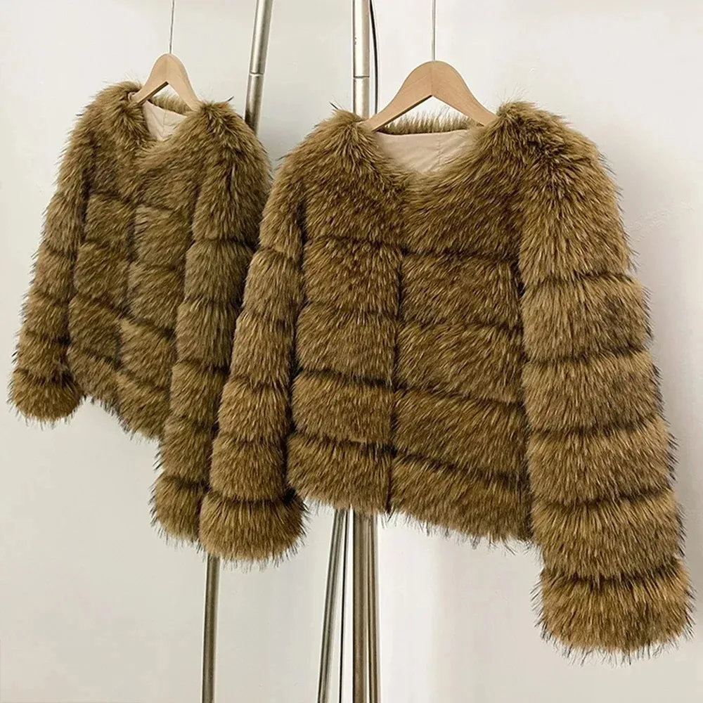 OFTBUY Winter Coat Female Faux Fur Coat Korean Reviews Many Clothes Outer Luxury Clothes Woman Designers Fur Collar Coat 2025