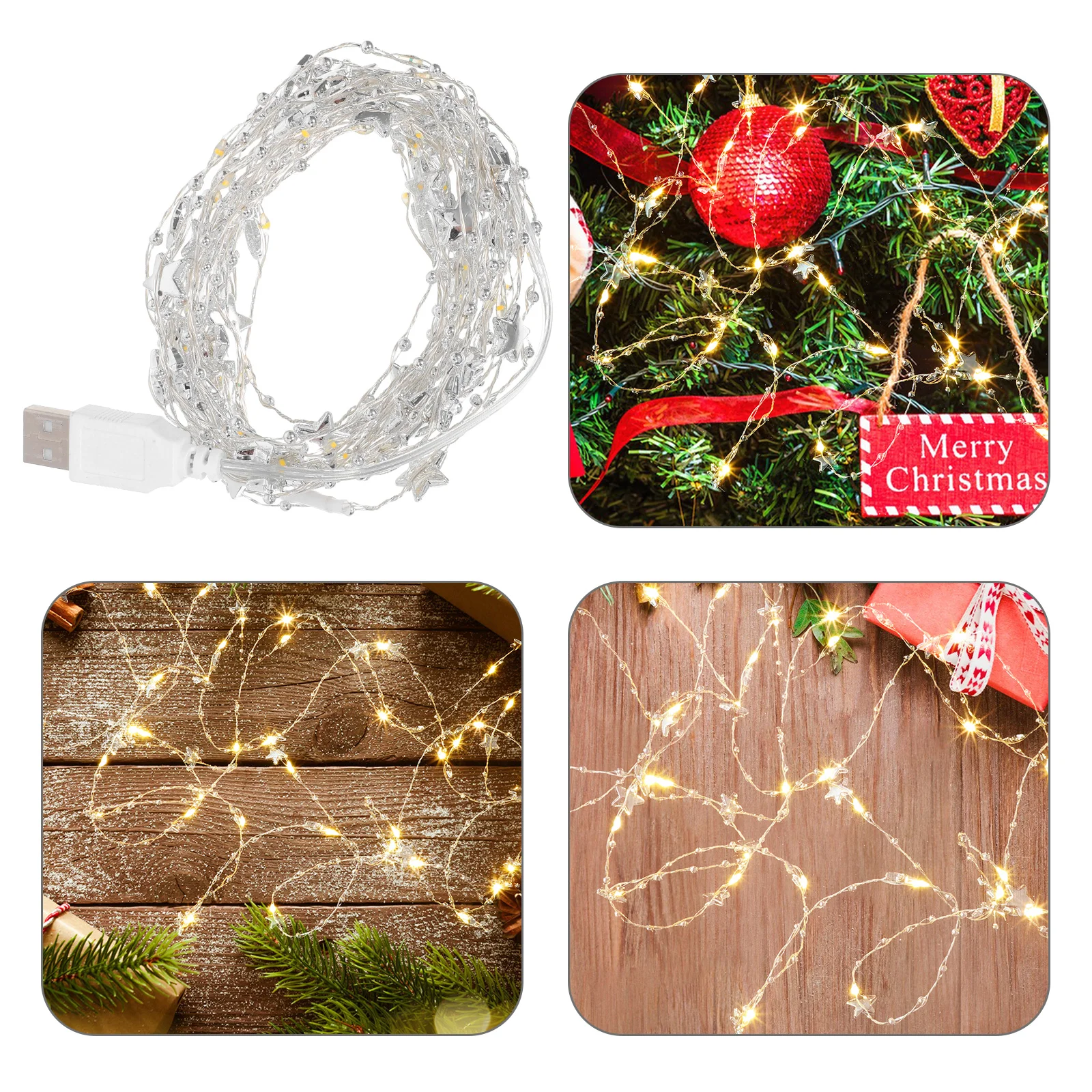 

Copper Wire Star Lights Flexible DIY Installation Soft Lighting Ideal for Home Parties Bedrooms Copper Wire Light with USB